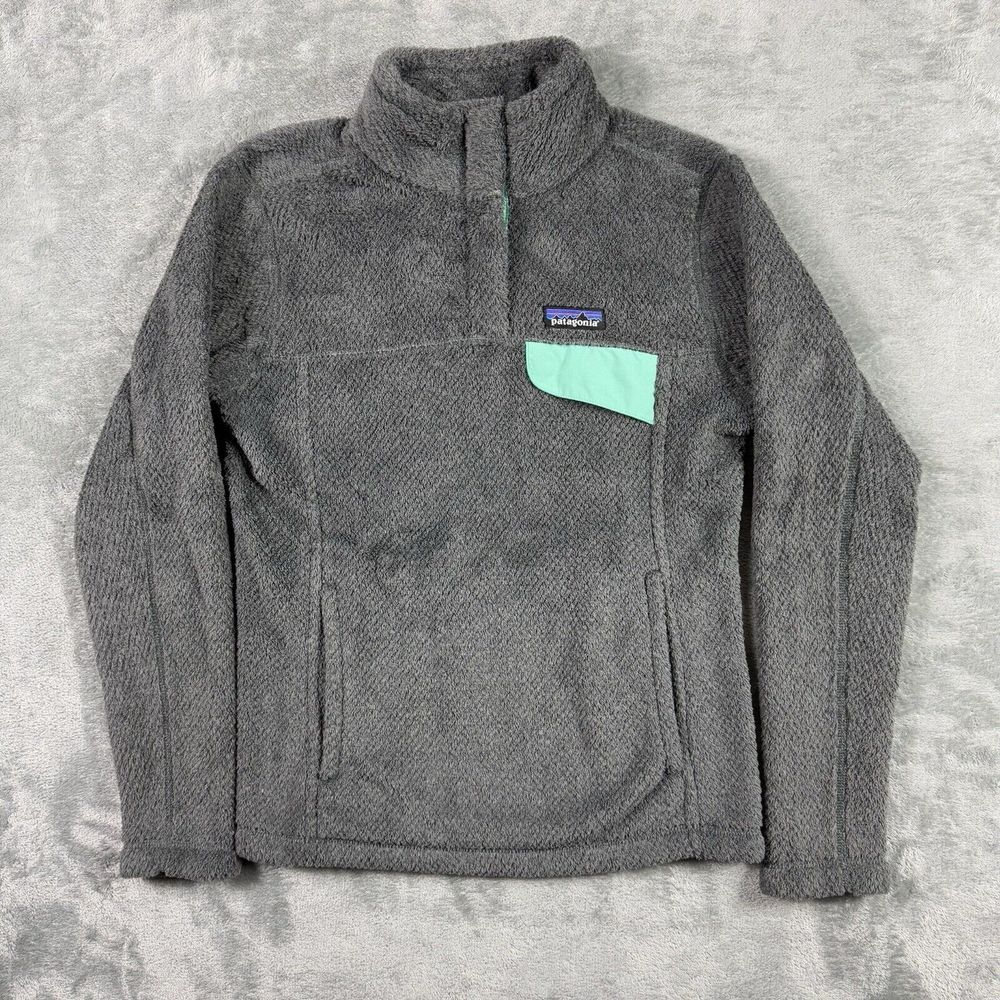 Patagonia Fleece Sweater Womens XS Gray Jumper Quarter Snap Pullover Jacket